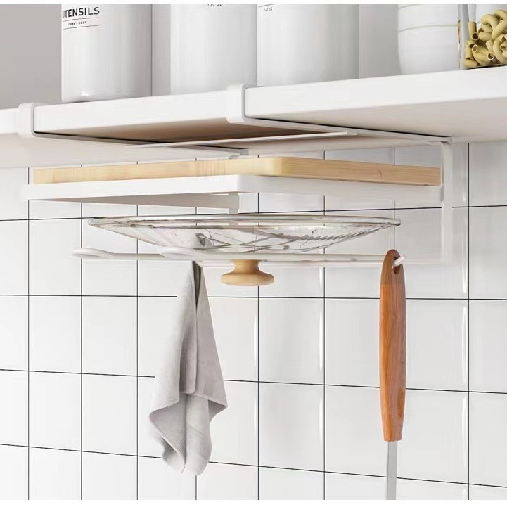 SDR免打孔壁挂砧板架菜板架子 304不锈钢案板架 抹布架厨房毛巾架