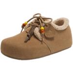 骆驼女鞋2026春季新款勃肯鞋女款百搭厚底百搭舒适单鞋休闲毛毛鞋