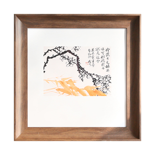美式正方形装裱画框书法国画33厘米38cm50相框挂墙十字绣框架定制