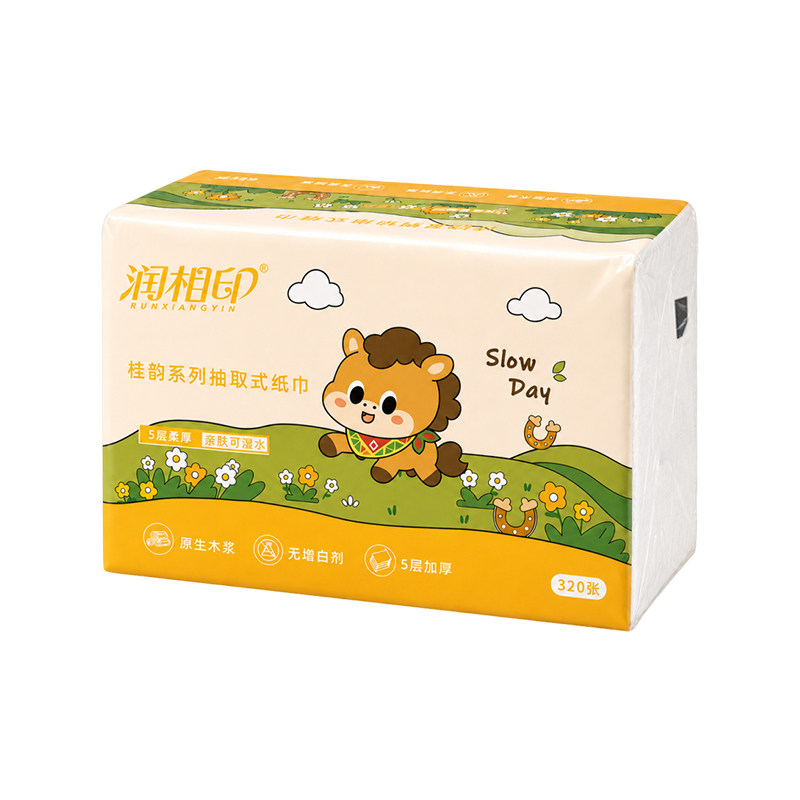 润相印1/6/30包整箱印花无香抽纸