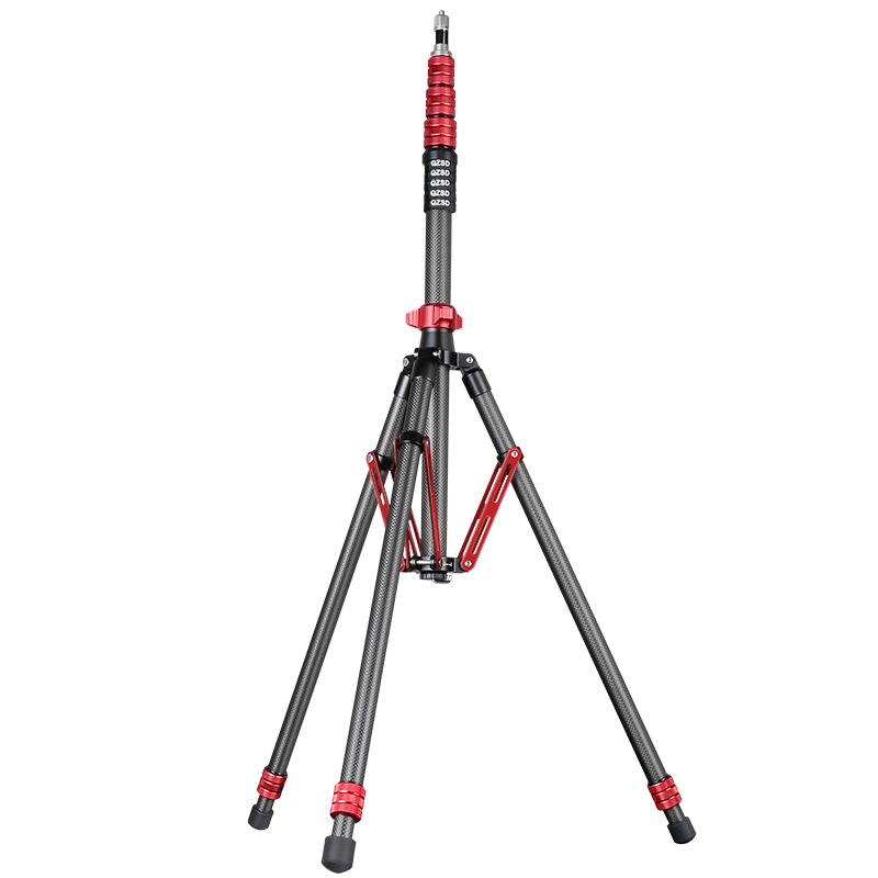 轻装时代MT02摄影灯架碳纤维三脚架2.6米便携影棚视频led摄影补光闪光灯支架落地户内室外反折叠收纳三角架