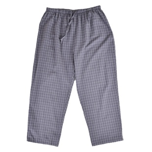 纯棉睡裤男春秋长裤居家全棉纱宽松女士秋季格子大码家居裤超轻薄