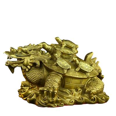 纯铜龙龟摆件客厅装饰品摆件玄关