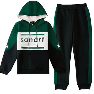 休闲运动套装女2025新春款秋冬装韩版时尚连帽学生显瘦卫衣两件套