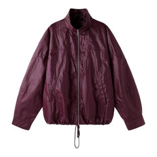 BJHG不计后果美式皮夹克男冬季2025新款亮面机车潮牌立领外套女款