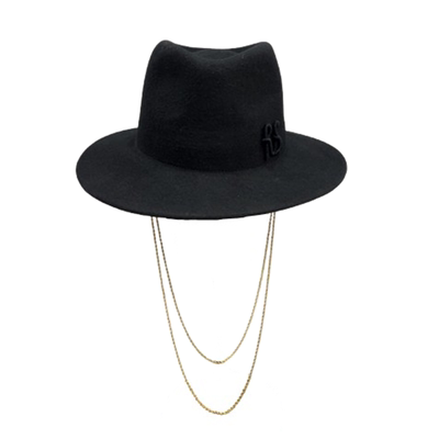 秋冬欧美羊毛呢RB字母礼帽子