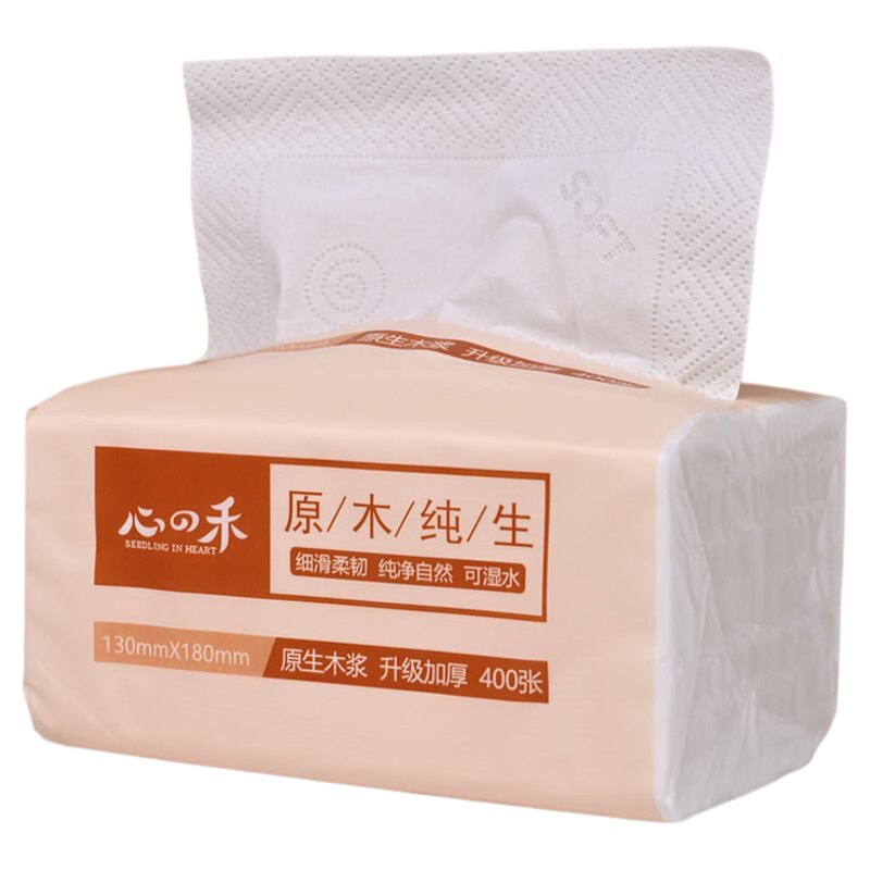 心之禾四边压花可湿水400张抽纸