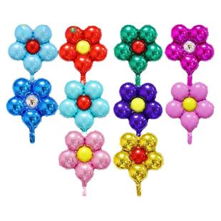 太阳花朵五瓣花联欢会教室活动布置派对装饰品周岁宴婚宴铝膜气球