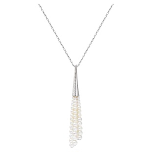 扫帚珍珠流苏吊坠项链女春夏轻奢小众设计高级感长款时髦毛衣链