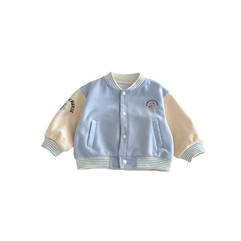 男童卡通刺绣开衫外套宝宝棒球服