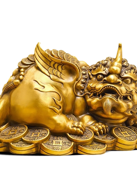 招财金钱铜貔貅摆件开业礼品