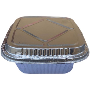 空气炸锅正方形锡纸盒烘焙烤箱家用一次性打包盒外卖保温铝箔餐盒