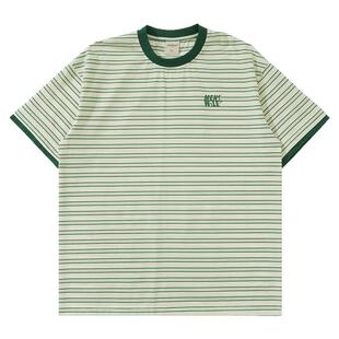 Mentmate 25SS 夏季日系撞色条纹圆领短袖 男女情侣款复古通勤T恤