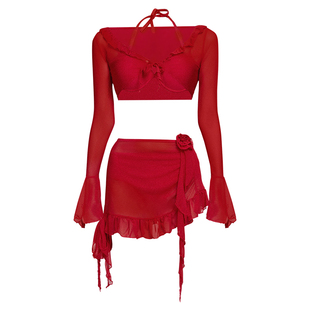 朵乐滋2025新款分体泳衣女高级感泡温泉纯欲性感海边度假平角泳装