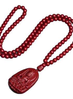 深圳弘法寺男女朱砂项链吊坠佛