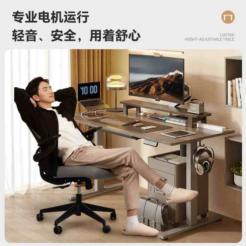 乐歌E2智能升降桌电动实木电脑桌 升降高度710-1210mm居家学习桌