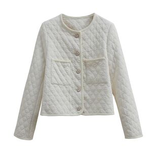 小香风粗针圆领针织开衫女秋季新款韩系短款毛衣外套宽松百搭上衣