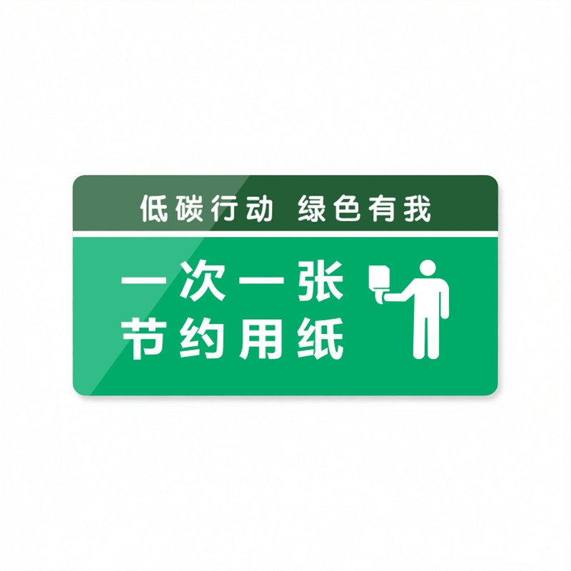 亚克力洗手间一次一张节约用纸用水爱护公物文明如厕提示牌标识牌
