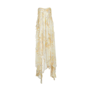 FIVE PLUS法式碎花吊带连衣裙女海边度假风抹胸裙2026新款女春装