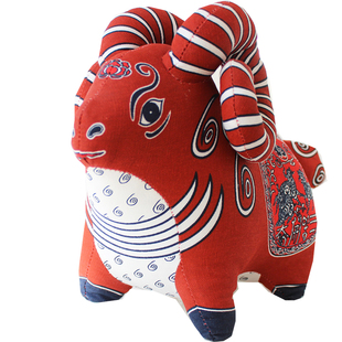 布络羊吉祥物中国风十二生肖布艺玩偶娃娃羊布偶摆件中式手工礼品