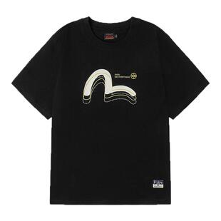 EVISU福神秋季男女同款海鸥印花T恤2EAEPM4TS1205XXCT