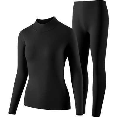 羊绒蚕丝加绒保暖内衣女套装