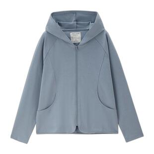 佐丹奴休闲外套女新款弧形口袋连帽插肩拉链运动卫衣开衫05375462