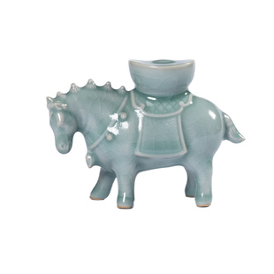 龙泉青瓷盖置创意马上有钱泡茶茶壶盖碗盖子零配件陶瓷壶盖托茶具