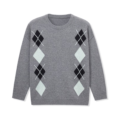 UNICAHOMME阿盖尔撞色羊毛毛衣