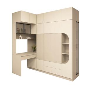 转角衣柜一体带书桌书柜组合实木小户型儿童房卧室拐角床头柜定制