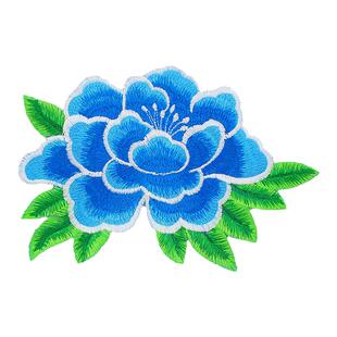 牡丹花刺绣布贴服装辅料古装礼服戏曲民族刺绣布贴补花朵绣片烫花