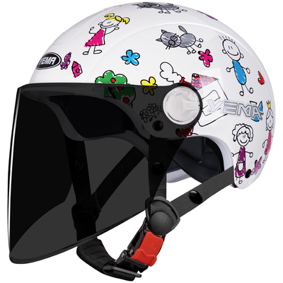 野马3C认证电动电瓶车女士头盔冬季保暖半盔可爱摩托车安全帽四季