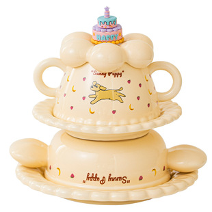 可爱蛋糕一人食陶瓷餐具碗碟盘套装送闺蜜生日礼物女生礼盒伴手礼