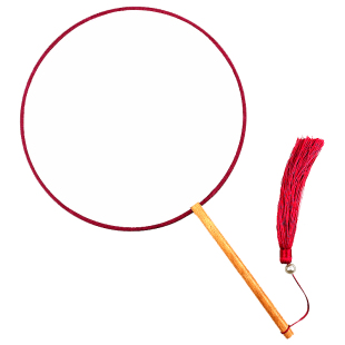 纺丝空白色黄色绘画扇子手工扇刺绣团扇粉色圆扇红色宫扇画扇diy