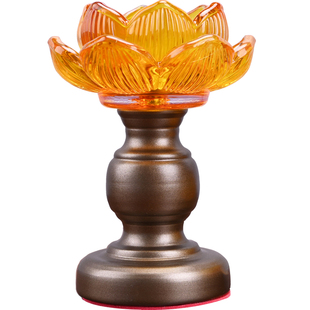 莲花酥油灯座供佛蜡烛烛台底座家用财神观音佛前供灯佛灯灯座