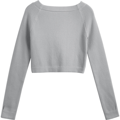 舞蹈毛衣灰色跳舞绿色练功一整套