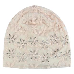 帽子女士薄款蕾丝包头帽遮白发套头帽春韩版堆堆帽网纱夏季空调帽