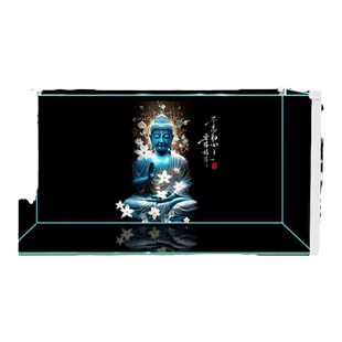 鱼缸背景画高清背景纸贴纸贴画佛图定制龙鱼缸造景装饰画黑色白色