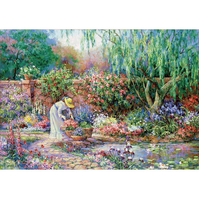 DMC十字绣油画名画她的秘密花园