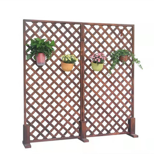 防腐木栅栏围墙护栏阳台花架花园围栏网格隔断户外篱笆爬藤架庭院