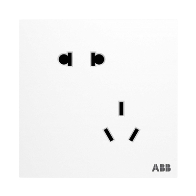ABB开关插座盈致白五孔86型