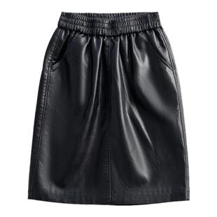 真皮小羊皮2025秋冬新款女包臀短裙高腰松紧腰半身裙a字裙小皮裙