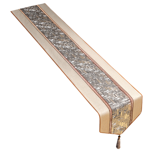 新中式高档桌旗禅意茶桌布茶几电视柜垫布茶台布艺长条餐桌布定制