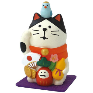 万福招财猫迷你摆件创意家居办公室桌面装饰开运招福生意兴隆礼物