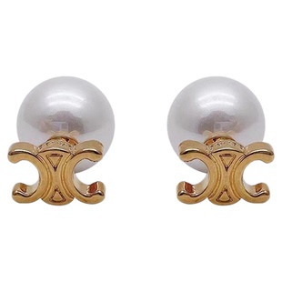 凯旋门施家珍珠耳饰耳环耳坠耳钉女金色气质复古简约独特名媛轻奢