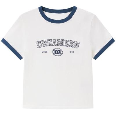 【商场同款】太平鸟女装2024年夏季新款圆领线套衫A3EEE2370