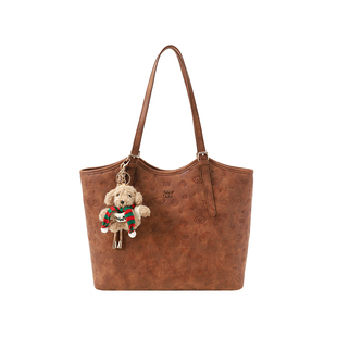 南风chio2nd 面包小狗 快乐派对托特包包女大容量棕色手提单肩包
