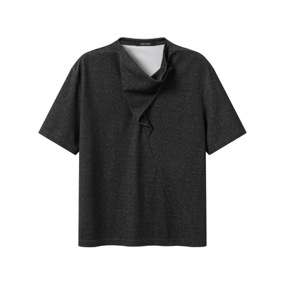 芸蚁〔采石人〕西部荡领多形态双色花纱棉混纺打边结构短袖T恤