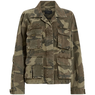 ALLSAINTS女士迷彩牛仔夹克军旅工装外套春季女装W039OB