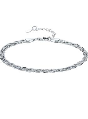 周六福银织灵韵手链女S925银时尚百搭送女友节日礼物